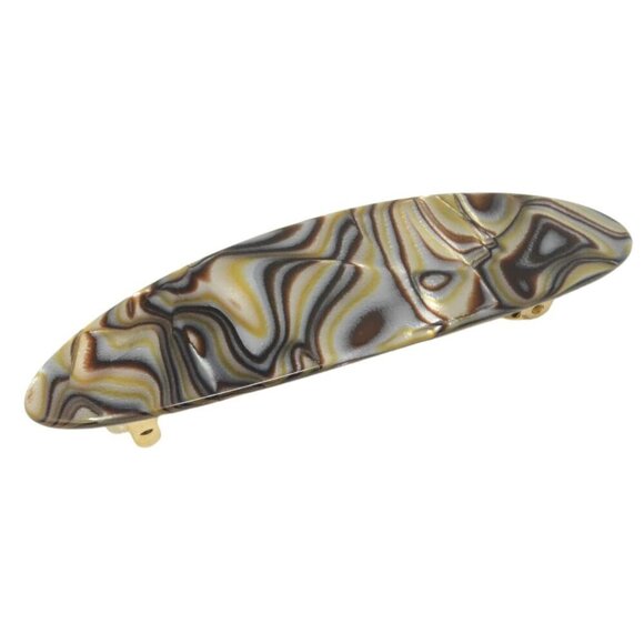 Hair Barrette Silver Gray Celluloid Handmade Automatic Clasp No Slip Durable Wom main image 9